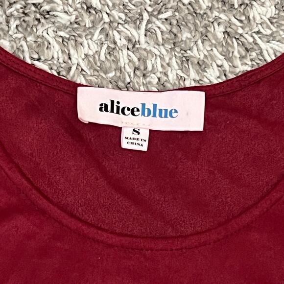Alice Blue SMALL Short Sleeve Round High-Low Hem Faux Suede Top - Stitch Fix - Picture 7 of 7
